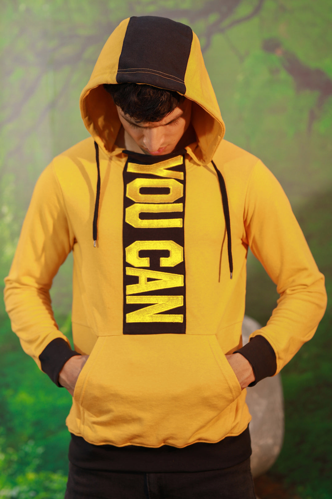Yellow Embroidered Hoodie - W22 - MH0052R