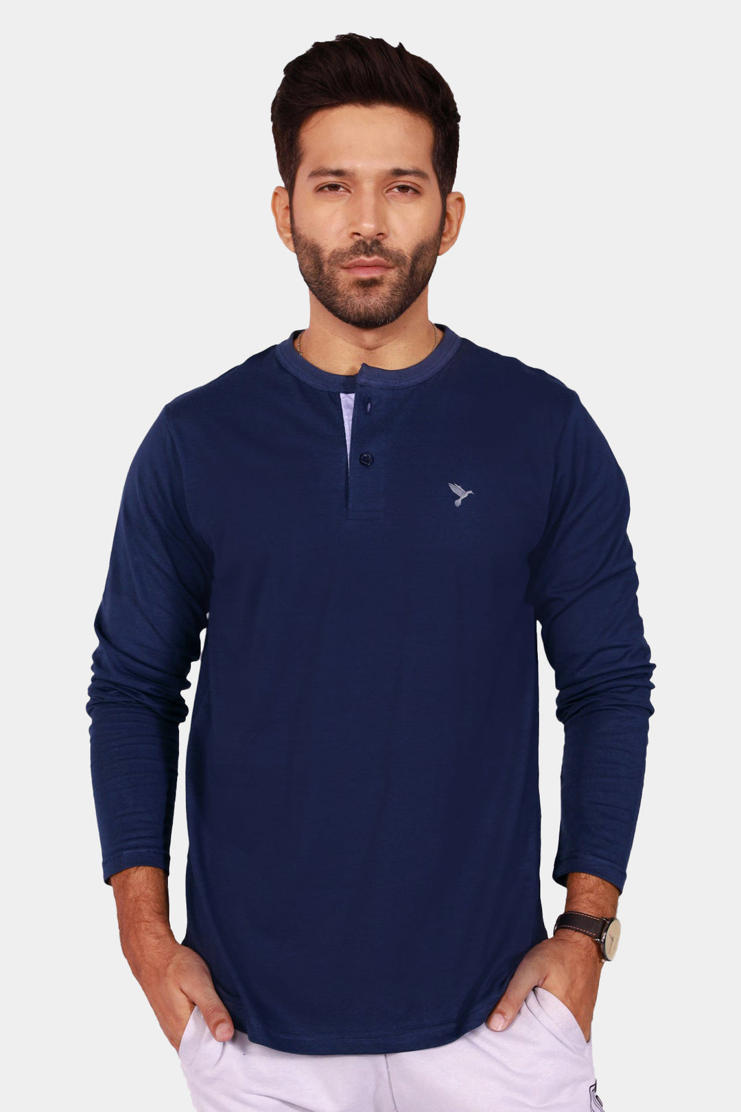Navy Blue Full Sleeves T-Shirt - S22 - MT0189R