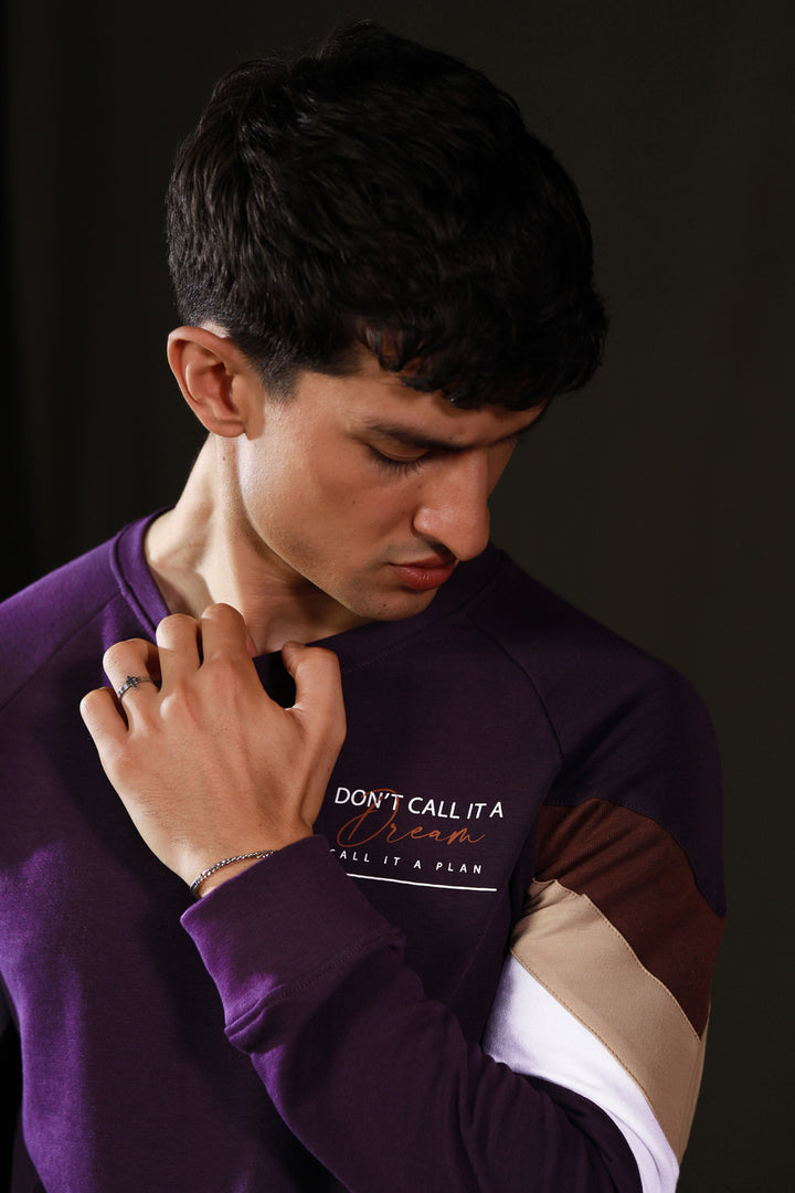 Purple Cordial Paneled Sweatshirt 