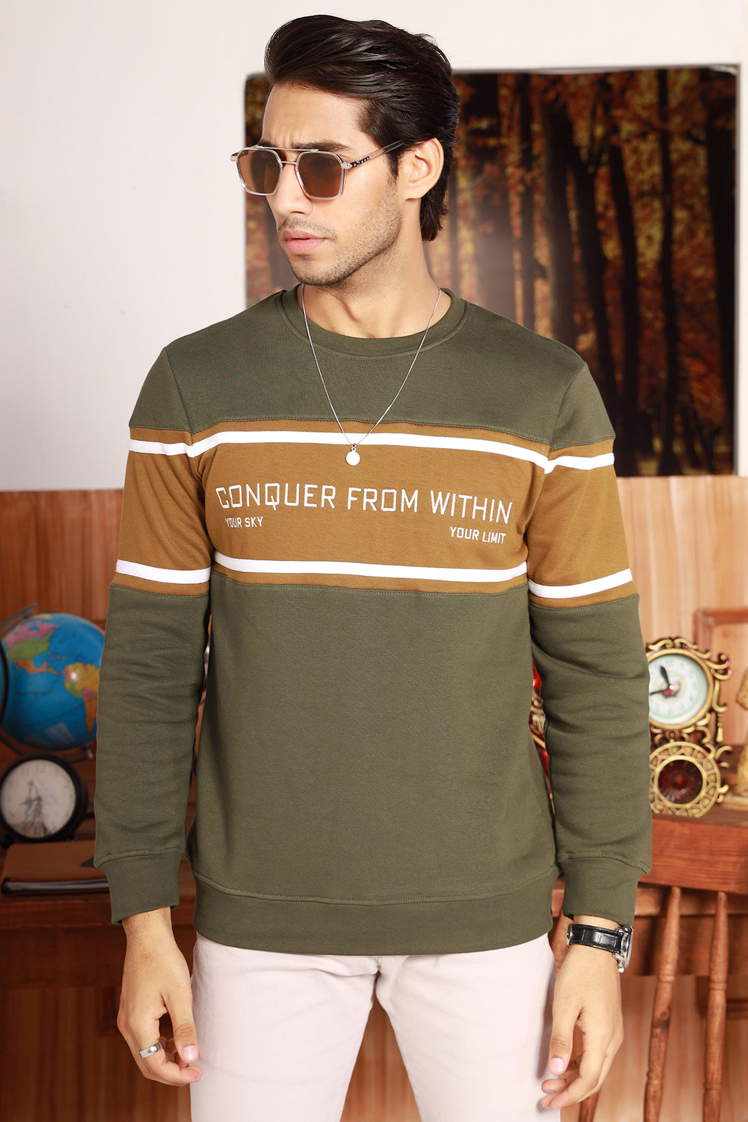 Conquer Khaki Green Sweatshirt