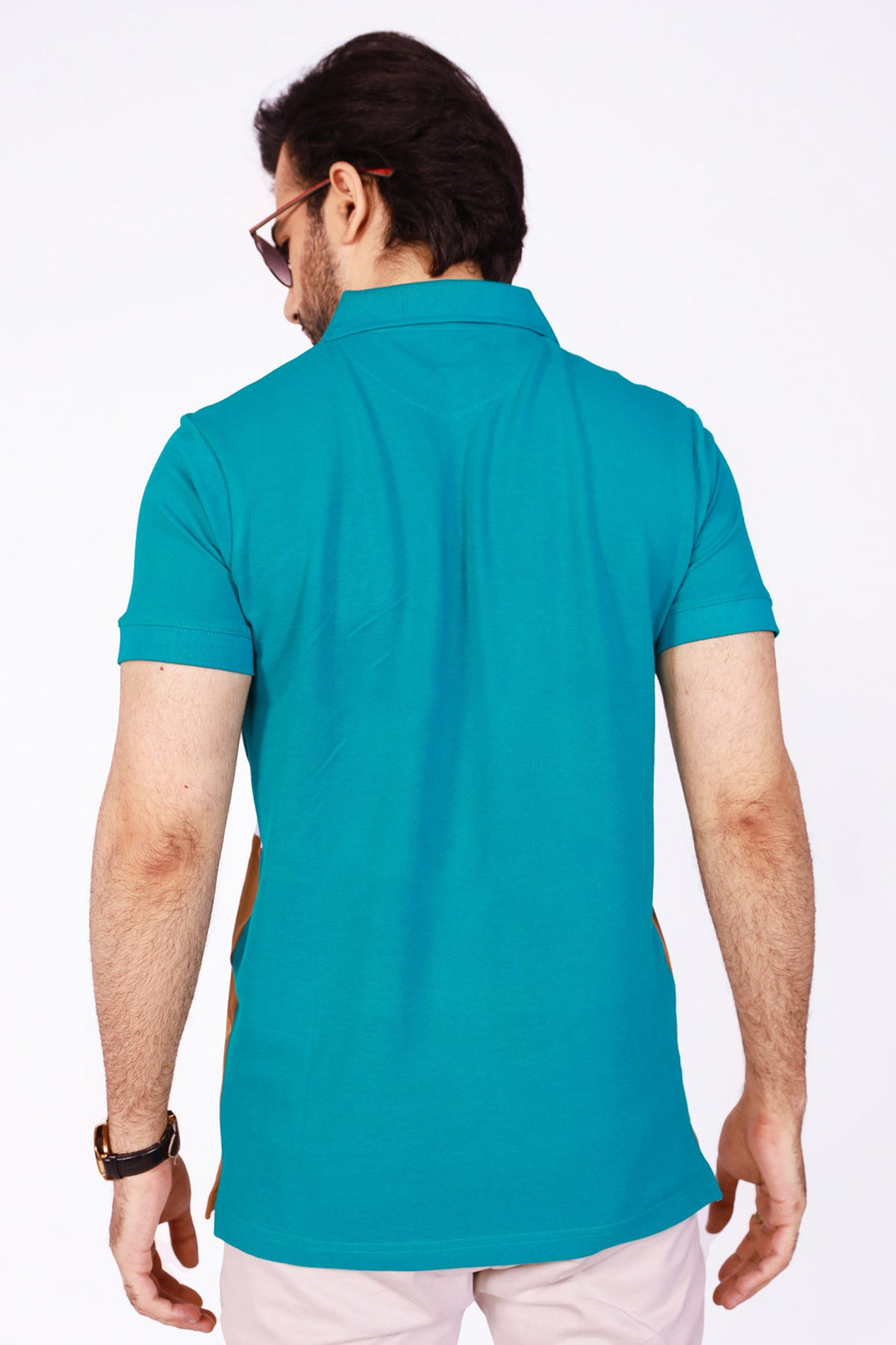 Teal Tri-Color Embroidered Polo Shirt - S22 - MP0068R
