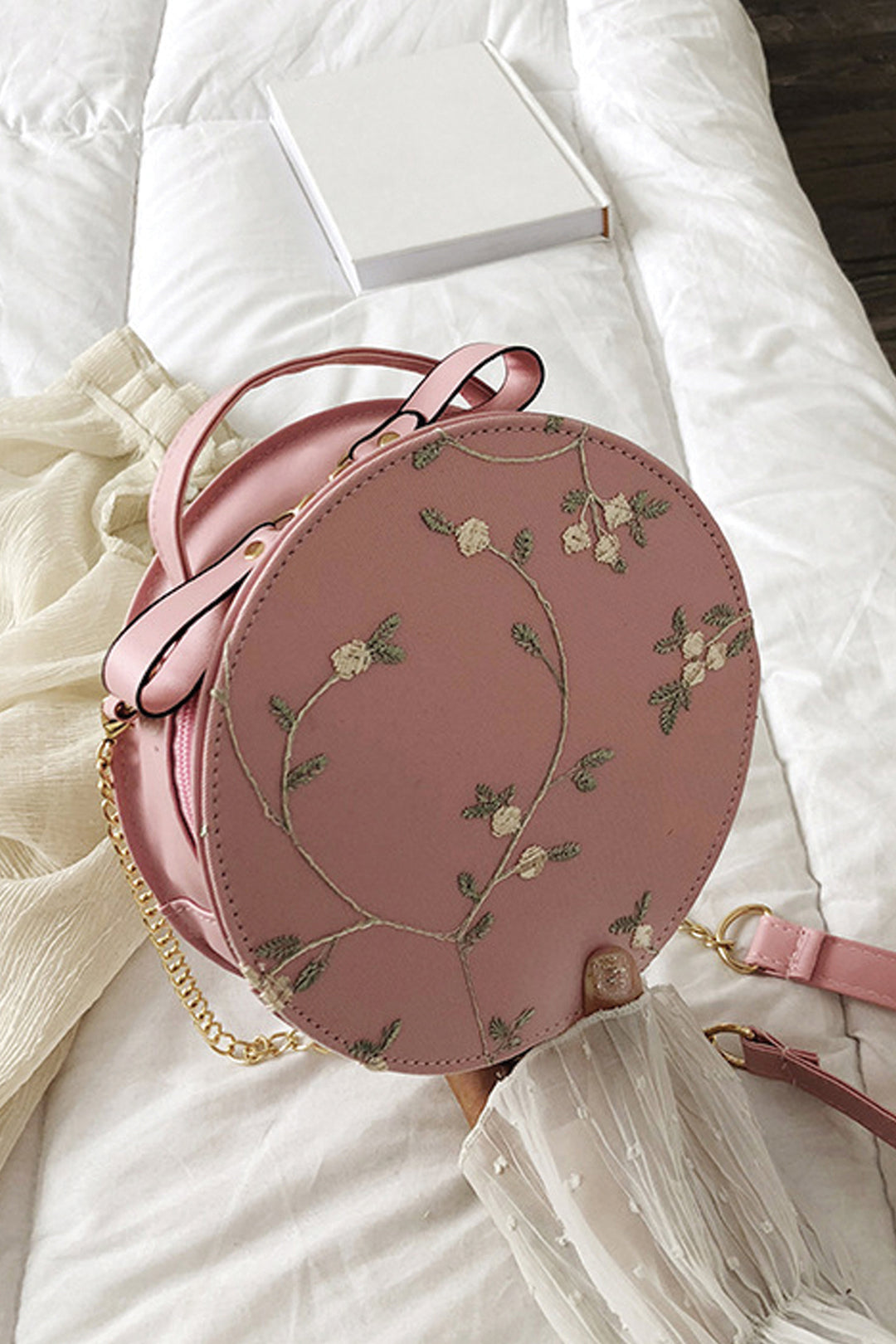 Pink Trendy Lace Round Bag - S22 - WHB0021
