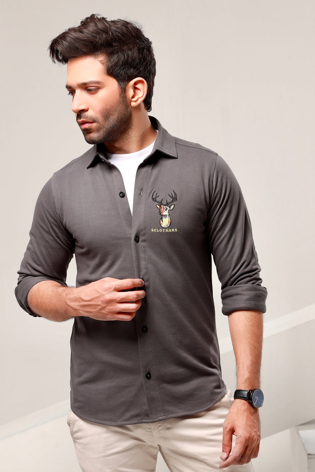 Casual Embroidered Shirt - S21 - MS0002R