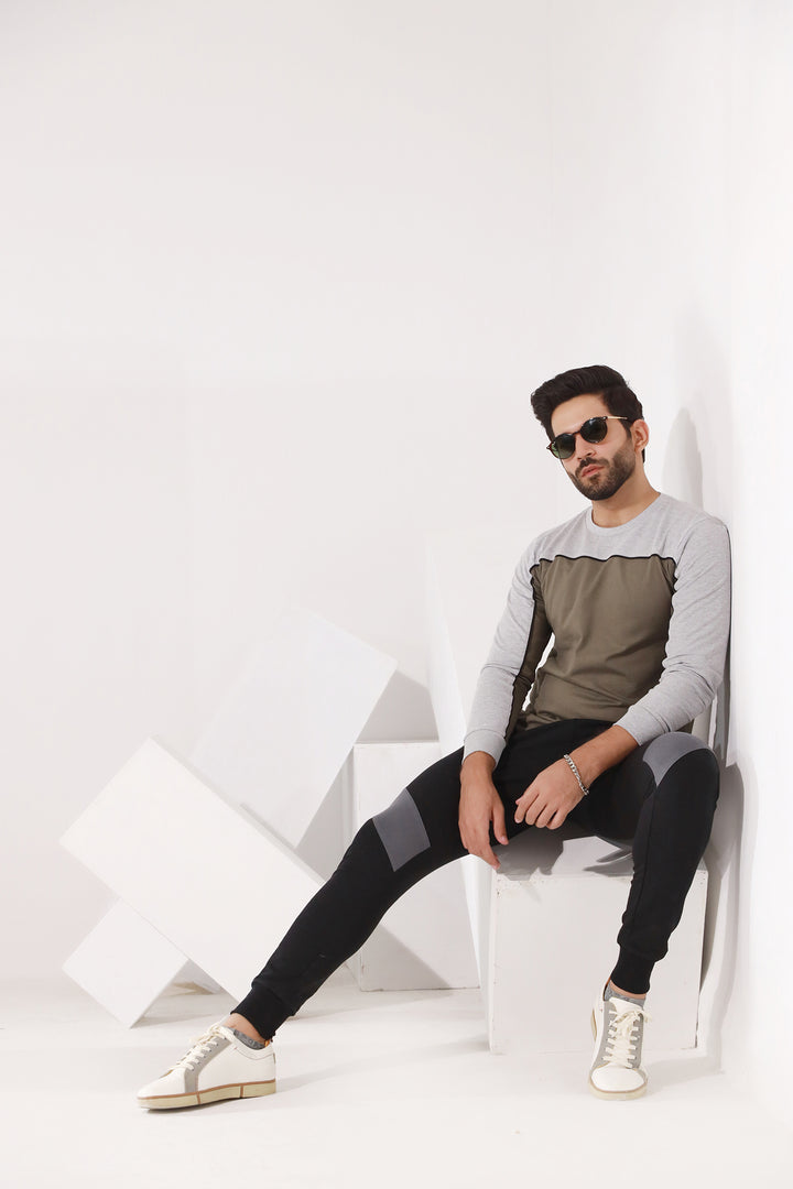 Full Sleeves Color Block T-Shirts in Pakistan
