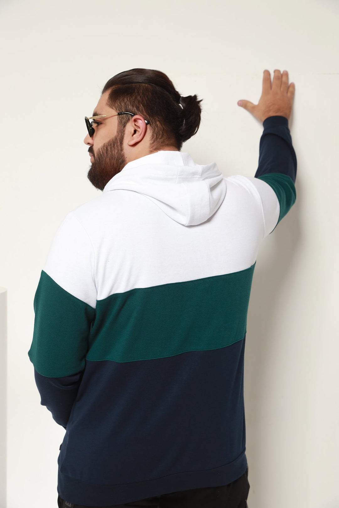 Sclothers Embroidered Tri Color Hoodie Plus Size