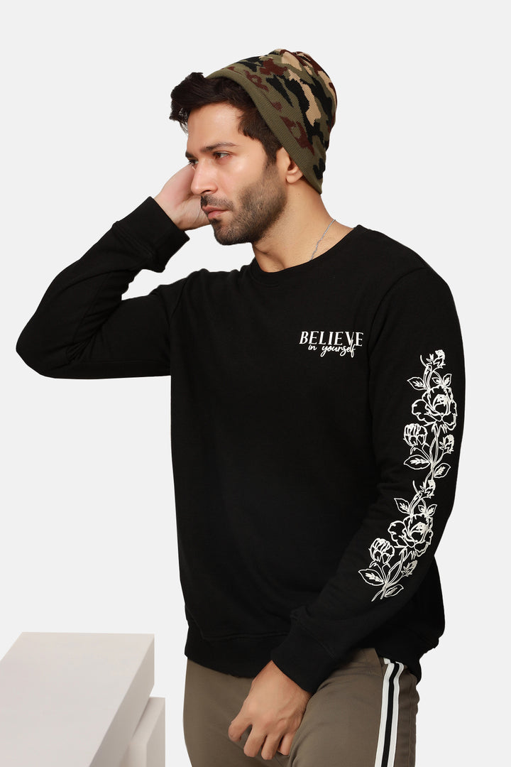 Men's Believe Emboss Printed Sweatshirt Online in Pakistan