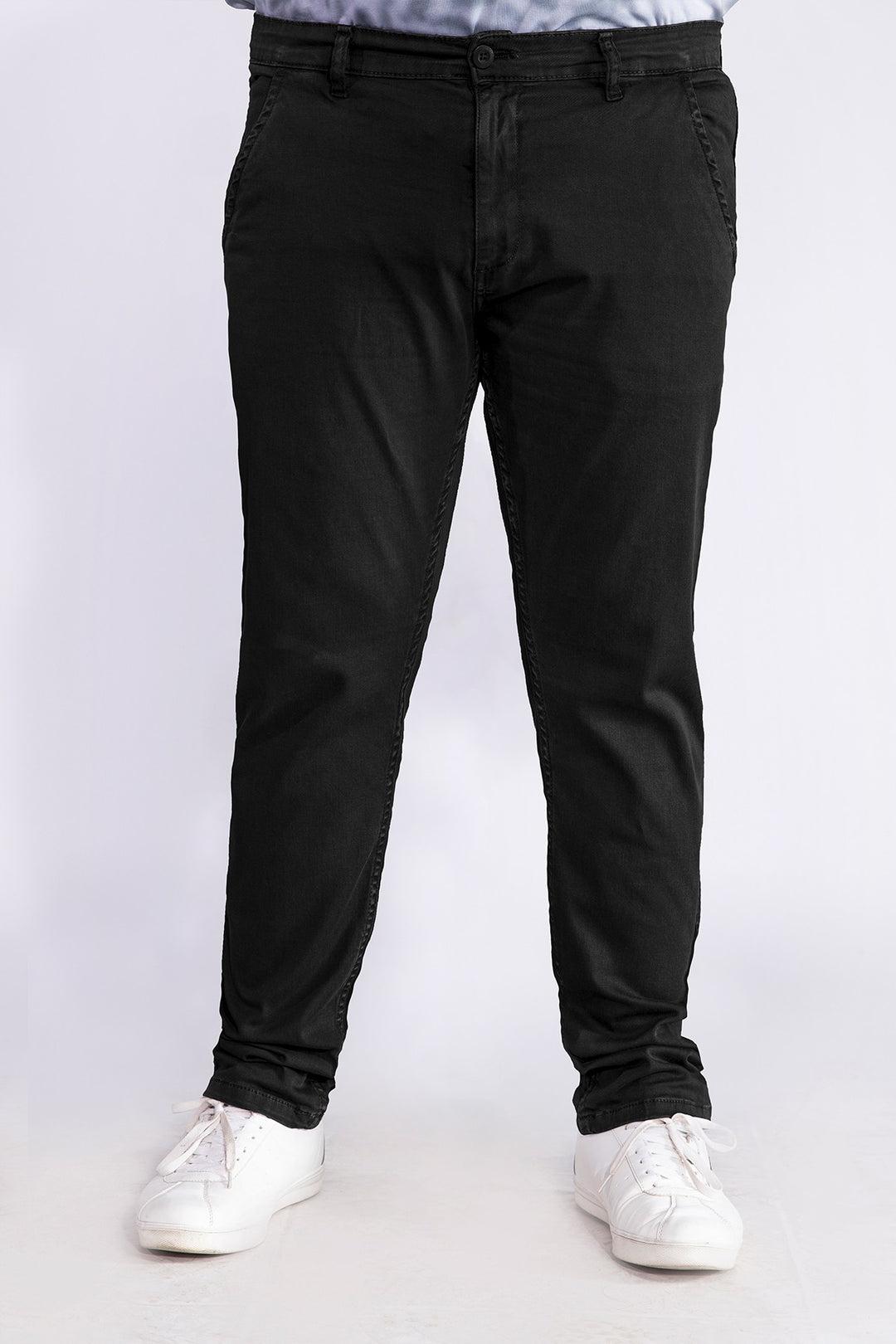 Slim Fit Black Stretchy Chinos (Plus size) - W21 - MC0006P