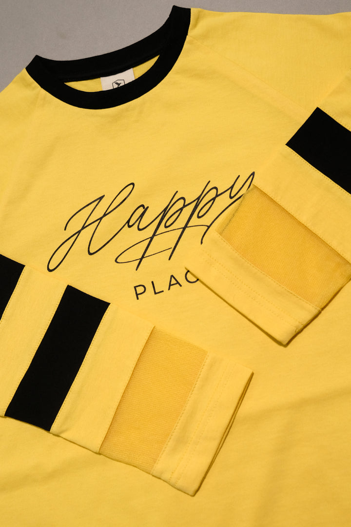Yellow Happy T-Shirt (Plus Size) - P21 - WT0010P
