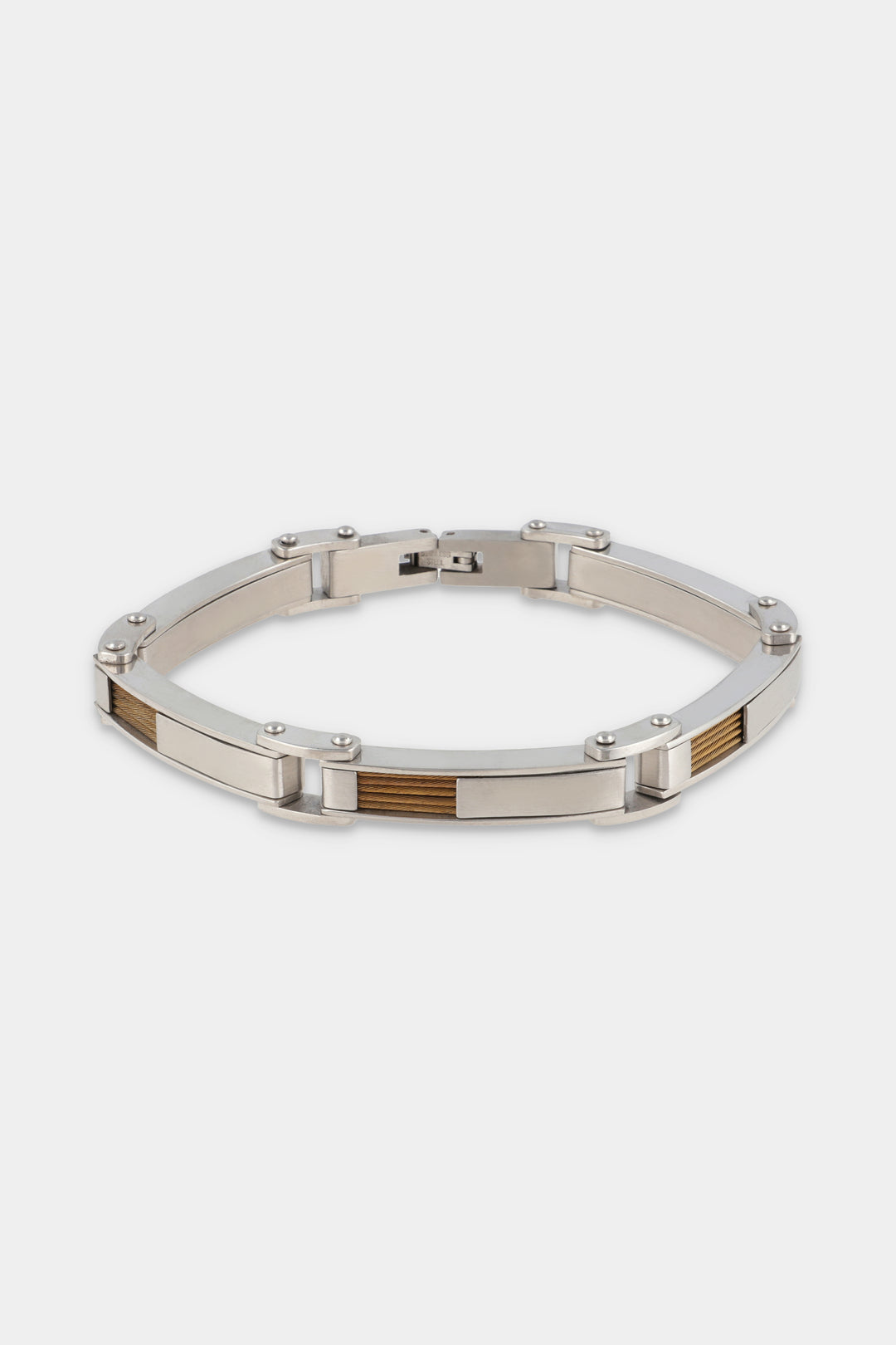 Golden Links Silver Bracelet - W21 - MJW0016