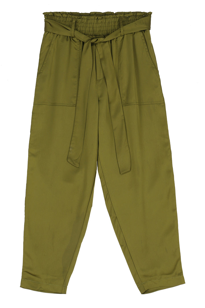 Green Paper Bag Trouser - A21- WTR007R