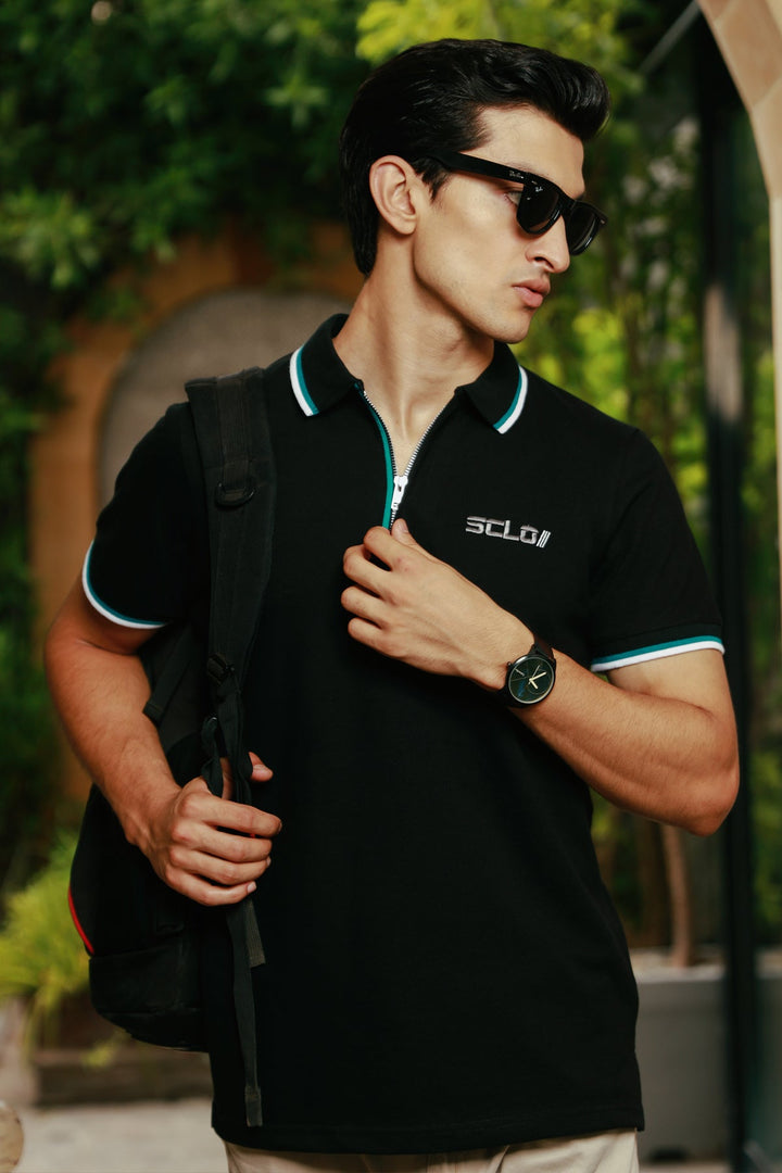 Embroidered Black Polo Shirt Online Pakistan