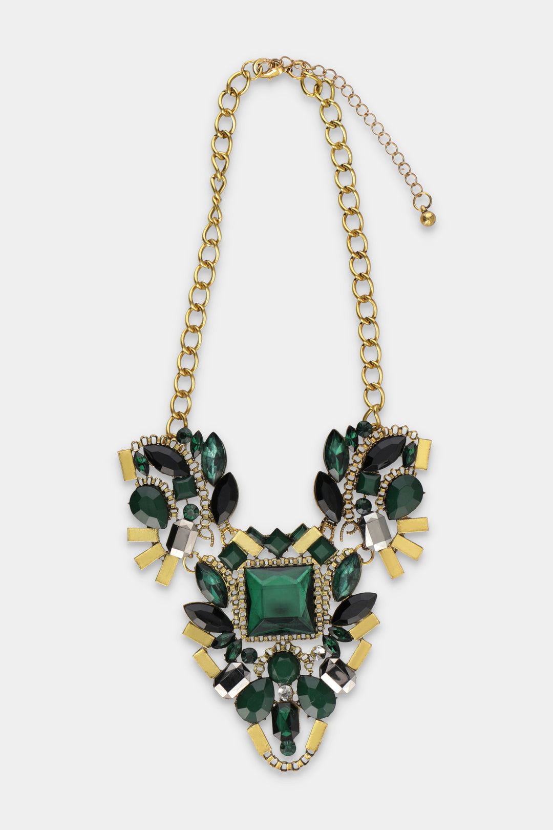 Cluster Green-stones Necklace - W21 - WJW0005
