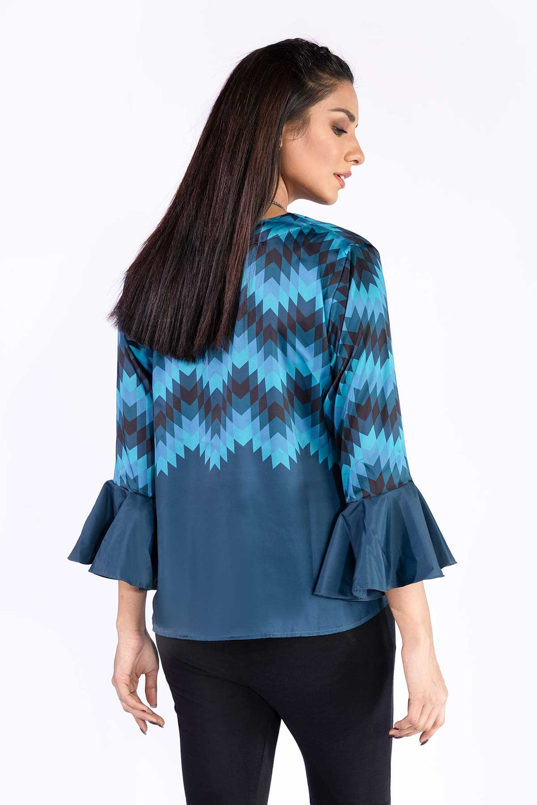 Aztec Flared Sleeves Top - A21 - WWT0007