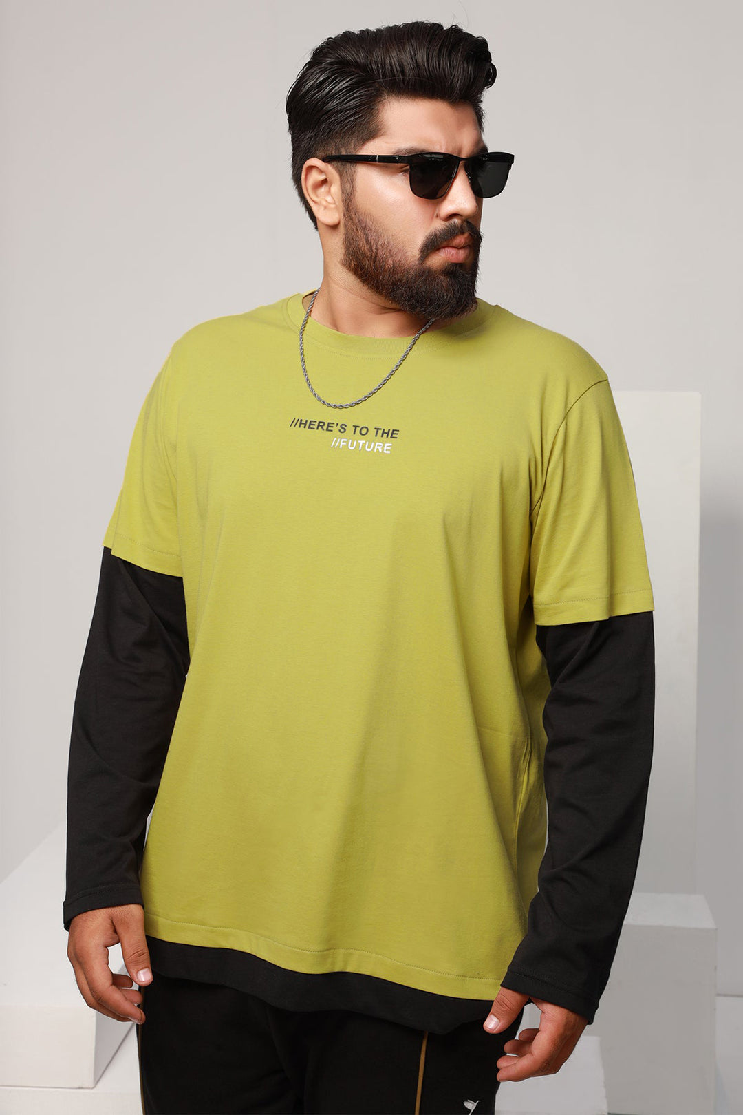 Olive & Black Unisex T-Shirt Plus Size